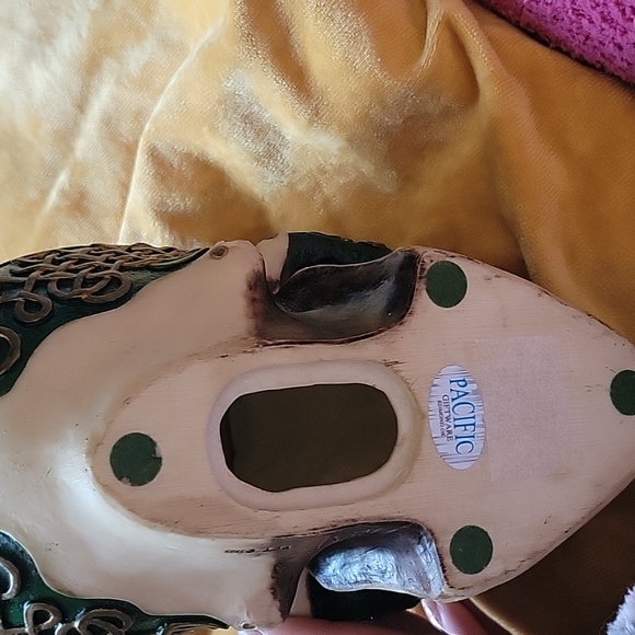 Carved Ceramic Skull with Celtic Designs - Picture 5 of 5